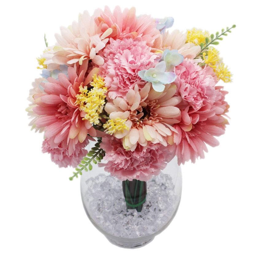 Artificial Flower Bouquets with Vase 12 inches