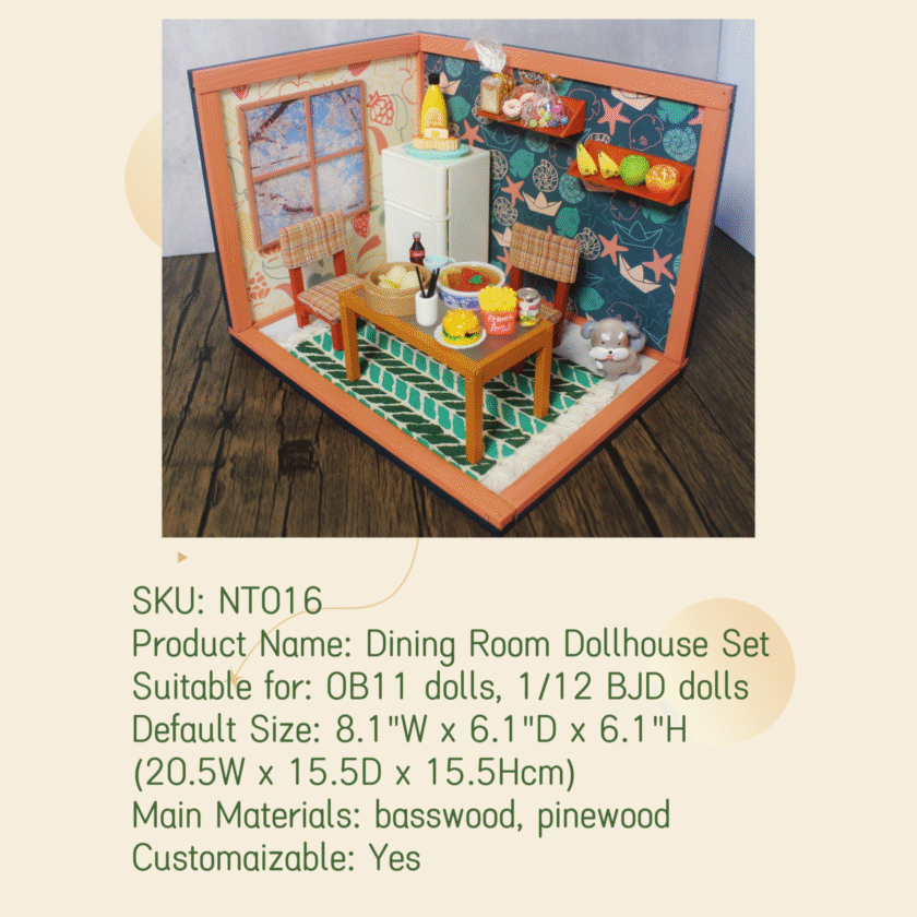 Dining Room Dollhouse Set NT016 - Image 3