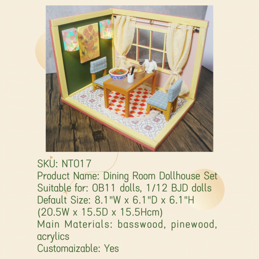 Dining Room Dollhouse Set NT017 - Image 3