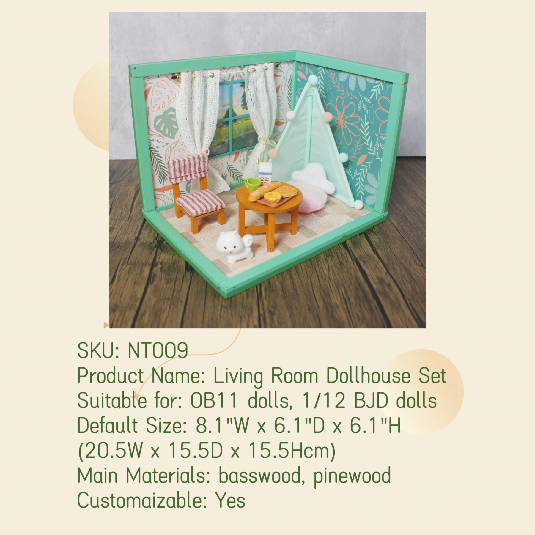 Living Room Dollhouse Set NT009 - Image 3