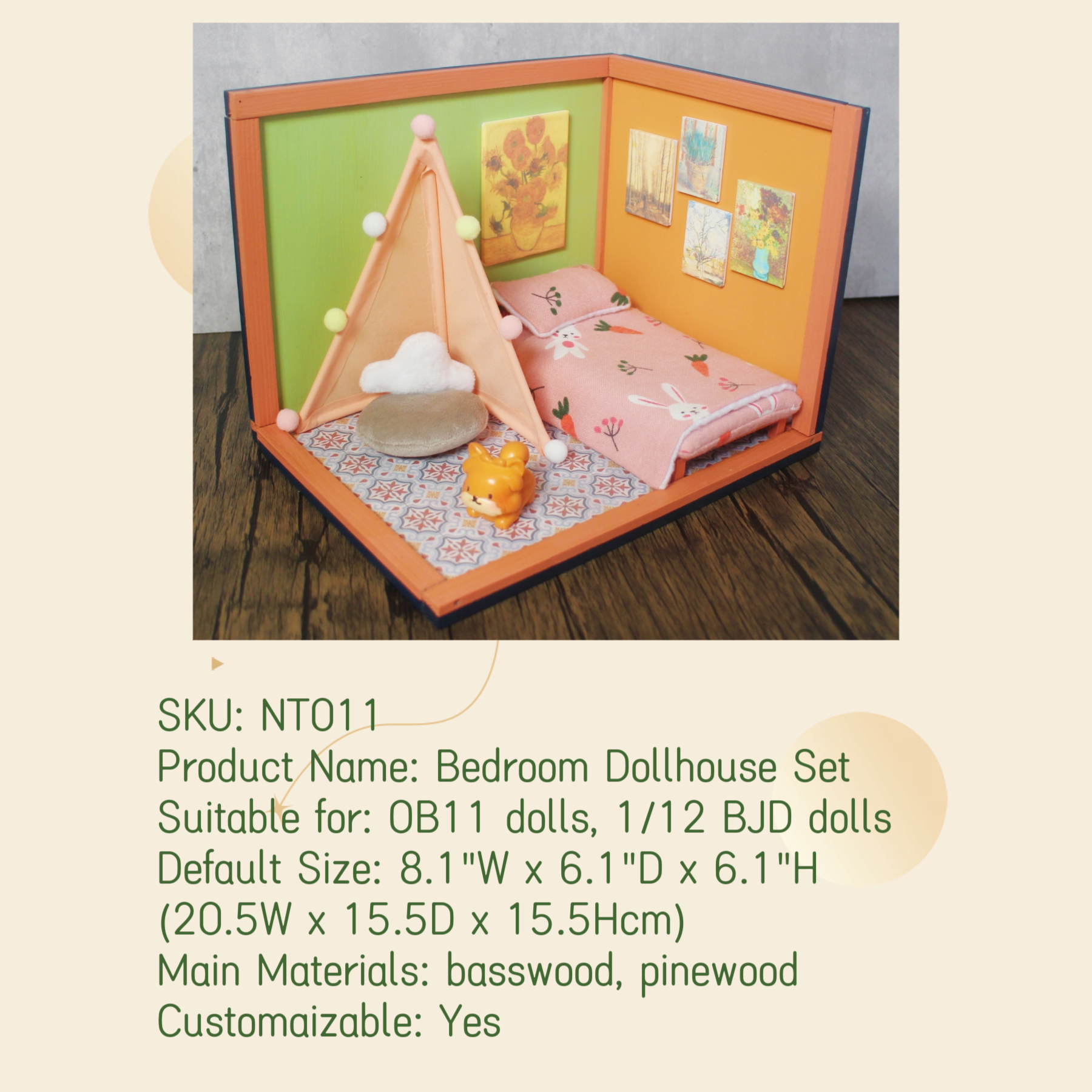 Bedroom Dollhouse Set NT011 - Image 3
